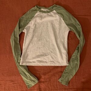 H&M cropped baseball long sleeve t